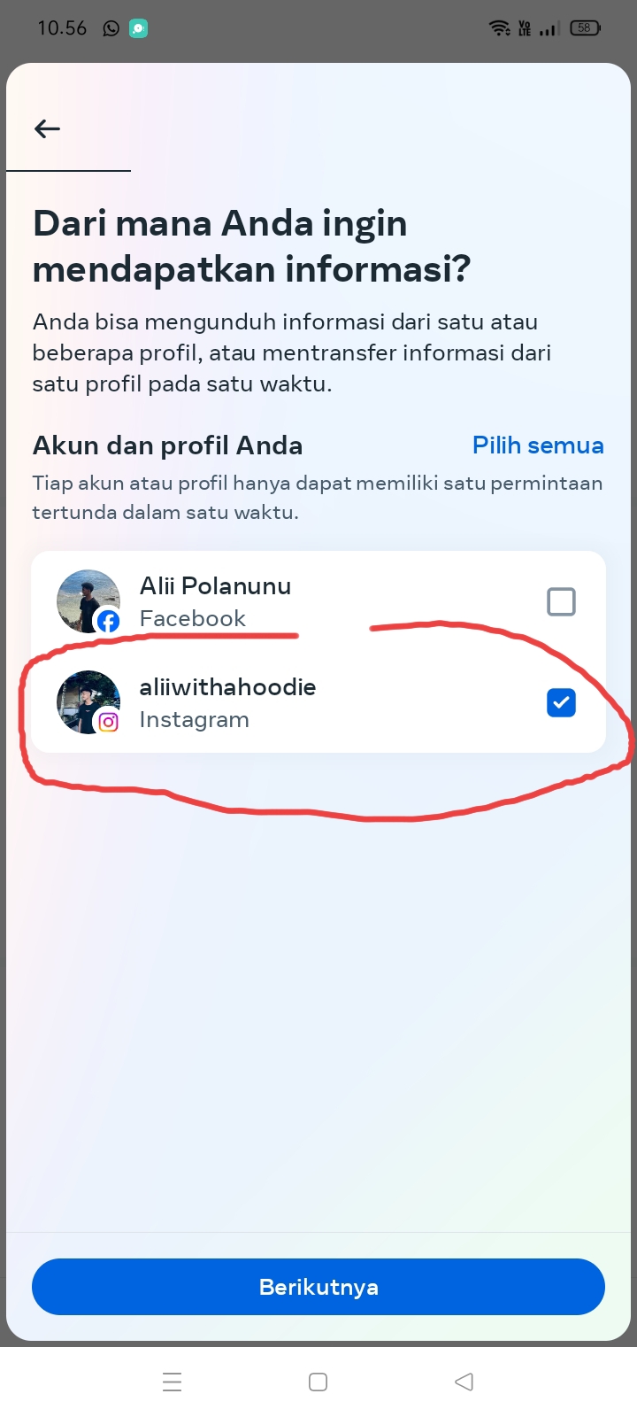 Step 6: Select Account